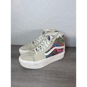 Vans Sk8 Hi Tepered Women's 5.5 Paisley Bloom Platform Sneaker Lovely Turtledove